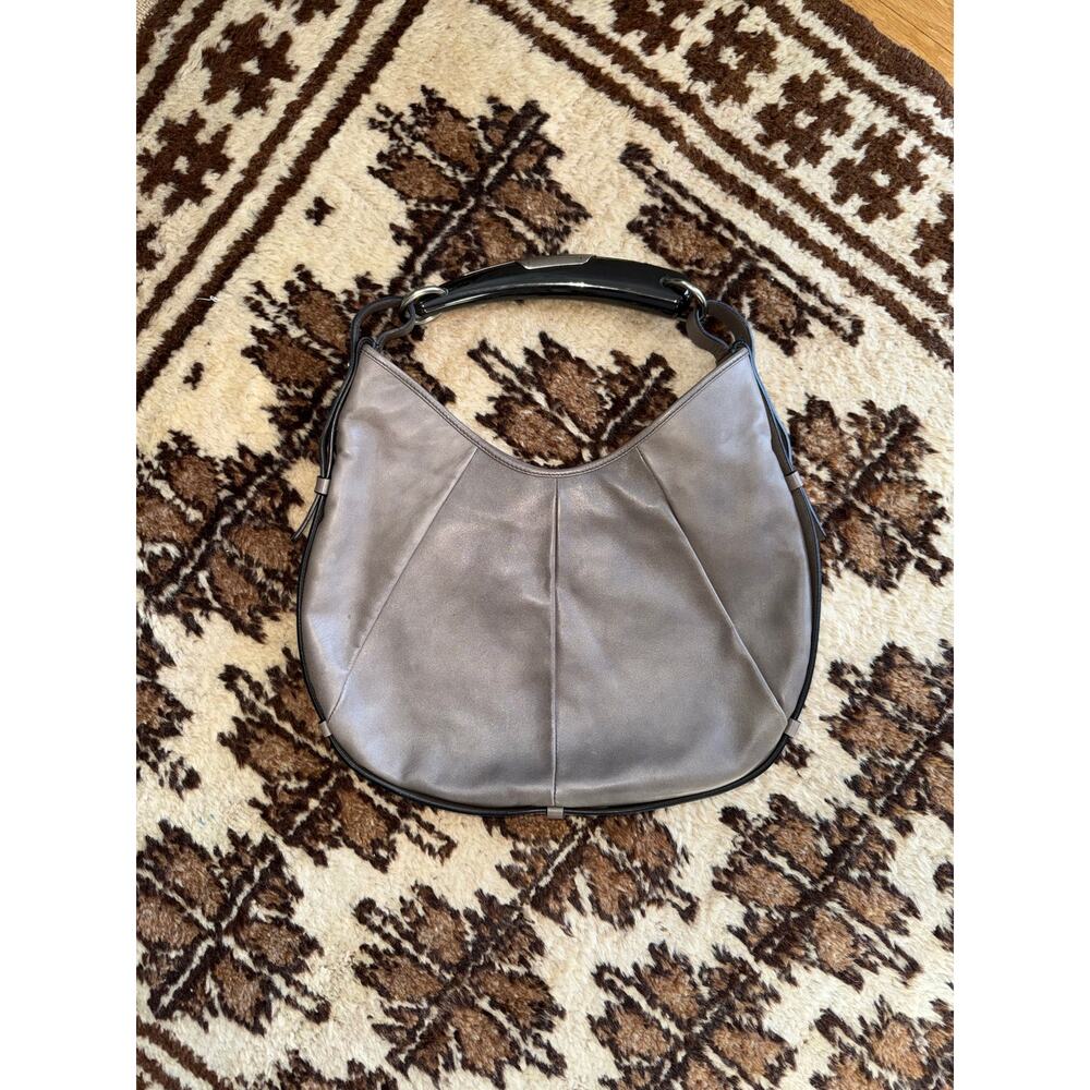 YVES SAINT LAURENT Tom Ford Mombasa Medium Leather Grey Y2K Shoulder bag Black - Picture 5 of 15